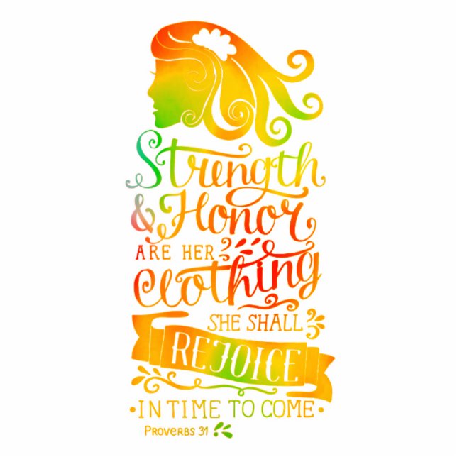 Strength and Honor personalized scripture  magnet (Front)