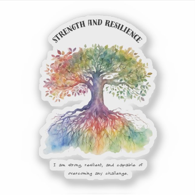 Strength and Resilience Positive Affirmation  Sticker (Front)