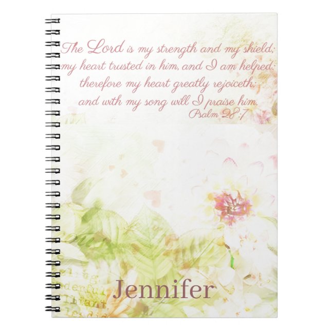 Strength and shield personalized notebook (Front)