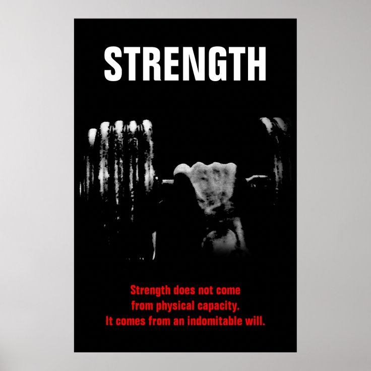 Strength Bodybuilding Training Motivational Poster | Zazzle