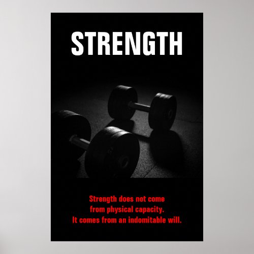 Strength Bodybuilding Training Motivational Poster