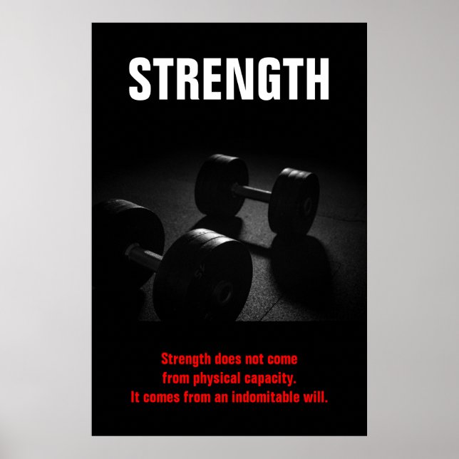 Strength Bodybuilding Training Motivational Poster (Front)