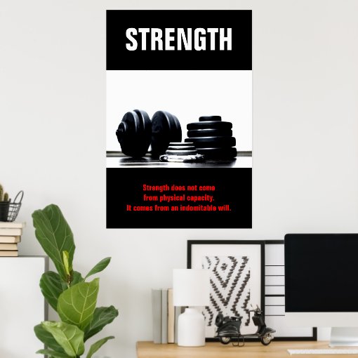 Strength Bodybuilding Training Motivational Poster | Zazzle