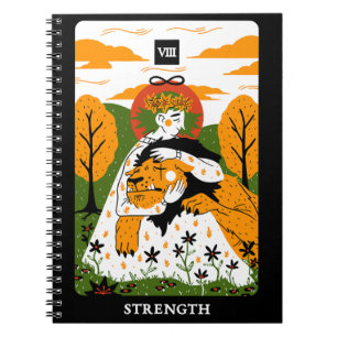 Strength Card The 8th Tarot Card Retro Vintage Notebook