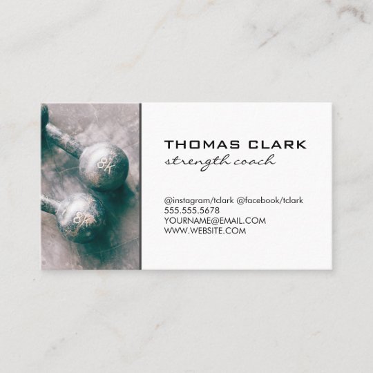 Strength Coach Arm Flexing Weights Business Card