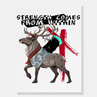Strength Comes From Within Reindeer Foam Board