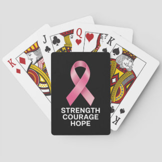 Strength Courage Hope – Cancer Awareness Survivor  Poker Cards