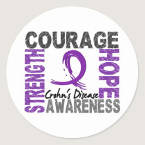 Strength Courage Hope Crohn's Disease Classic Round Sticker