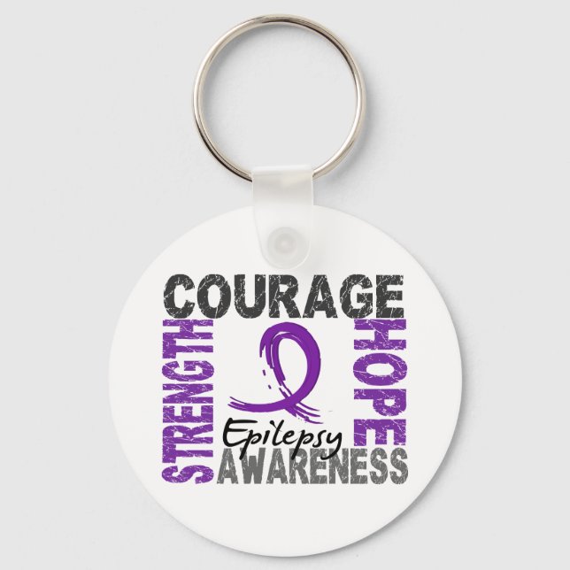 Strength Courage Hope Epilepsy Keychain (Front)