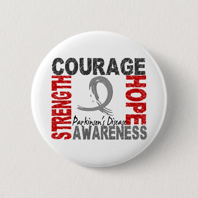 Strength Courage Hope Parkinson's Pinback Button (Front)