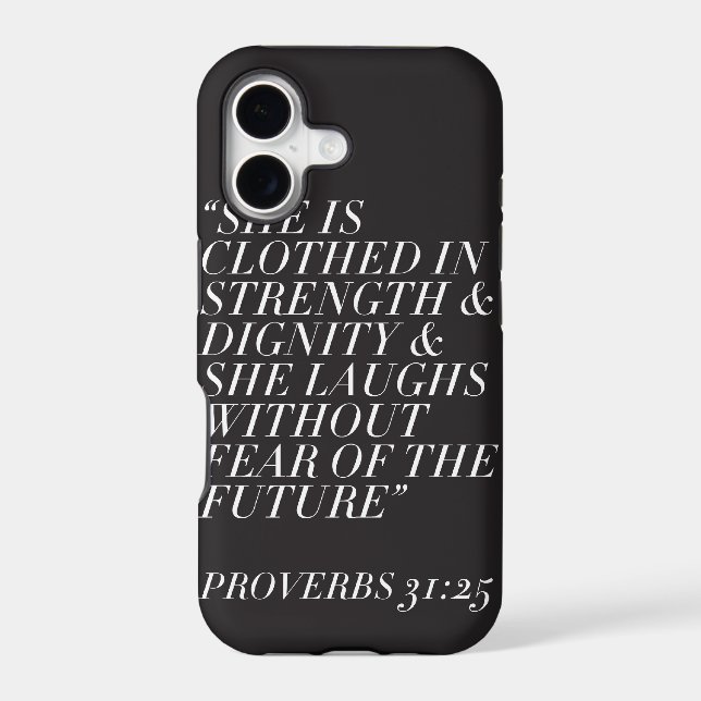 Strength & Dignity (Black) Iphone Case (Back)