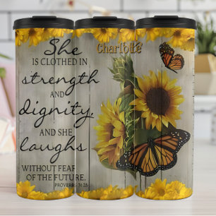 Strength, Dignity, Future: Proverbs 31:25 Thermal Tumbler