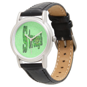 Strength, Dimensional Green Motivational Word, Watch