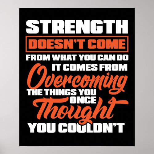 Strength Doesnt come From What You Can Do It Come Poster