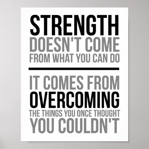 Strength Doesnt Come From What You Can Do Poster