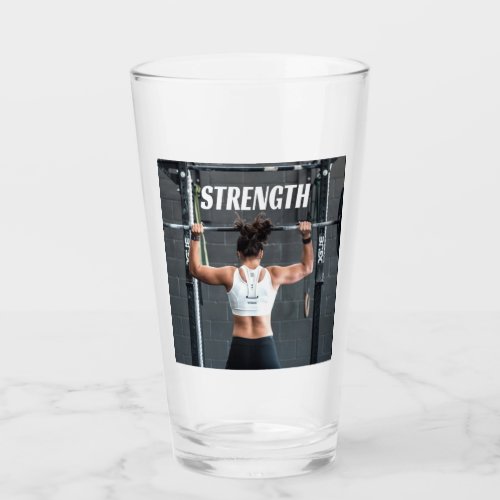 Strength Fittness Women Muscle Worout Motivational Glass