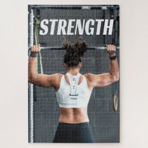Strength Fittness Women Muscle Worout Motivational Jigsaw Puzzle
