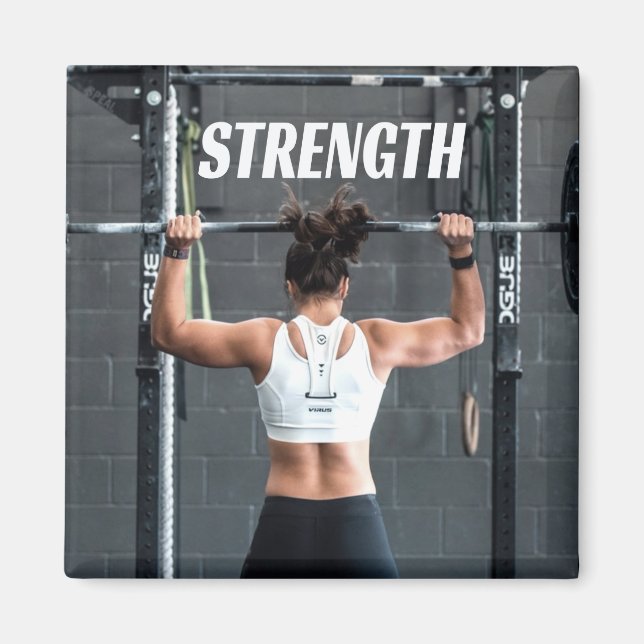 Strength Fittness Women Muscle Worout Motivational Magnet (Front)