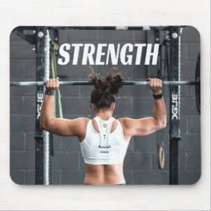 Strength Fittness Women Muscle Worout Motivational Mouse Pad