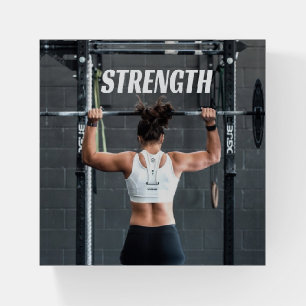 Strength Fittness Women Muscle Worout Motivational Paperweight