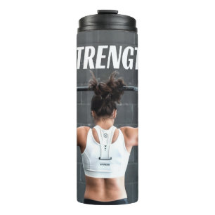 Strength Fittness Women Muscle Worout Motivational Thermal Tumbler