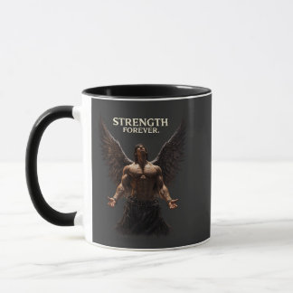 Strength Forever Dark Angel Design – Motivational  Mug
