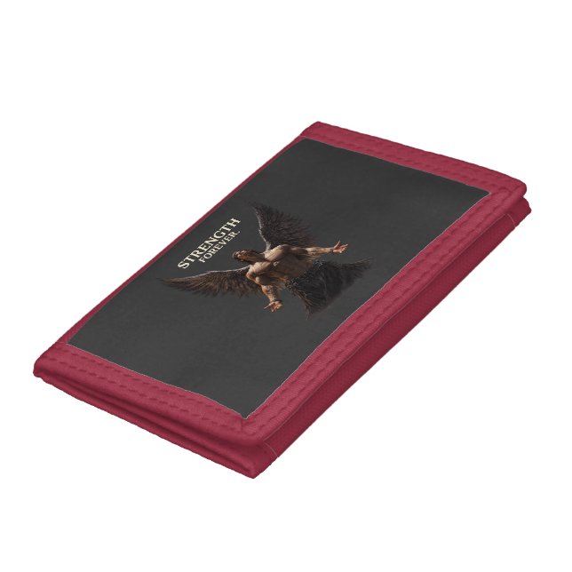 Strength Forever Dark Angel Design – Motivational  Trifold Wallet (Bottom)