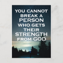 Strength From God Postcard