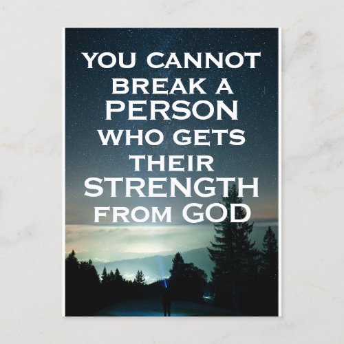 Strength From God Postcard
