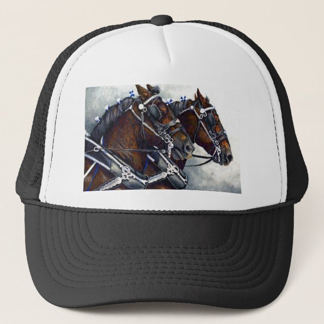 Strength & Glory  - Percheron Horses Trucker Hat (Front)