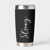 Strength Gym Tumbler Strong Script Black Bulk