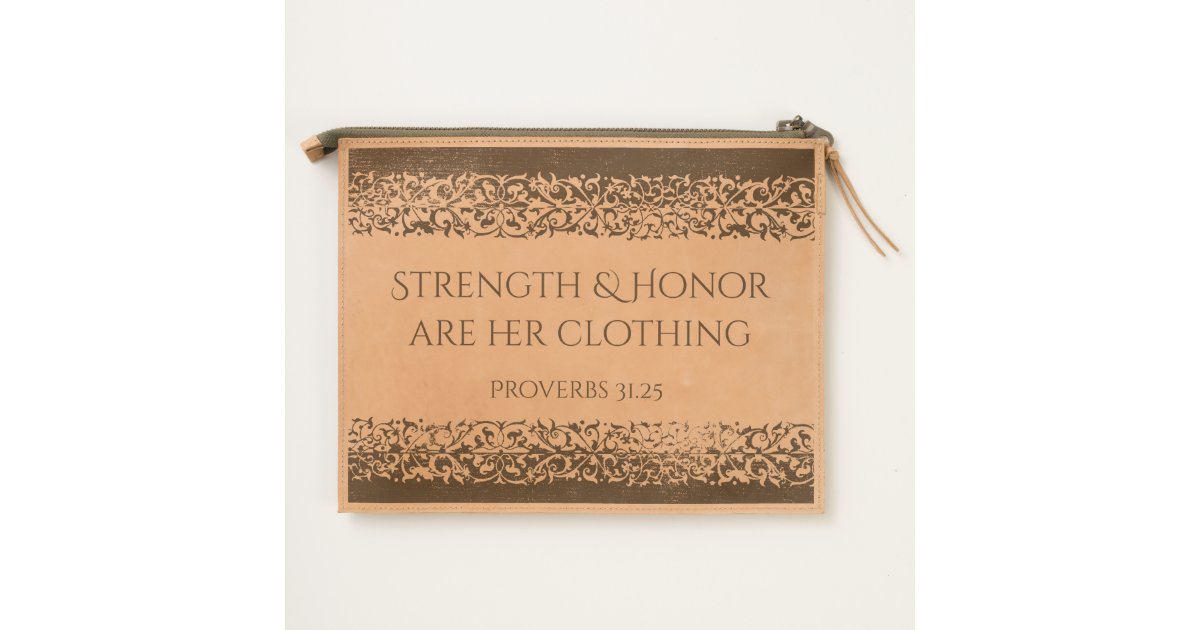 Strength Honor Are Her Clothing Bible Verse Travel Pouch