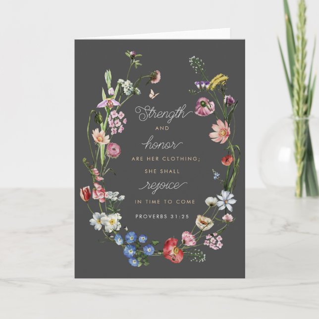Strength & Honor Proverbs 31 Wildflowers Encourage Card (Front)