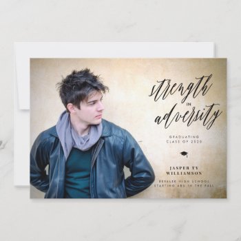 Strength In Adversity Graduation Announcement by mistyqe at Zazzle