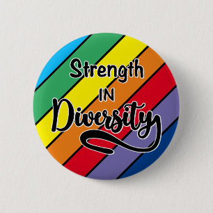 "Strength in Diversity" Rainbow Inclusivity Button