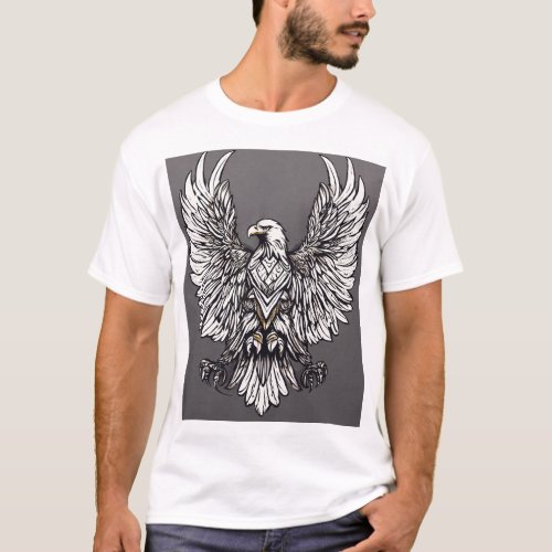 Strength in Flight The Majestic Eagle Emblem T_Shirt
