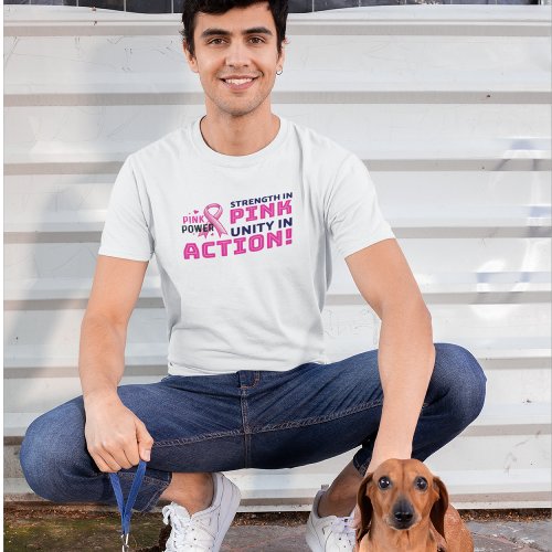 Strength in Pink Unity in Action Pink  Black T_Shirt