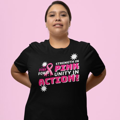 Strength in Pink Unity in Action Pink  White T_Shirt