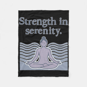 Strength In Serenity Yoga Poise Meditation Design  Fleece Blanket