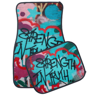 Strength In Truth graffiti Car Floor Mat