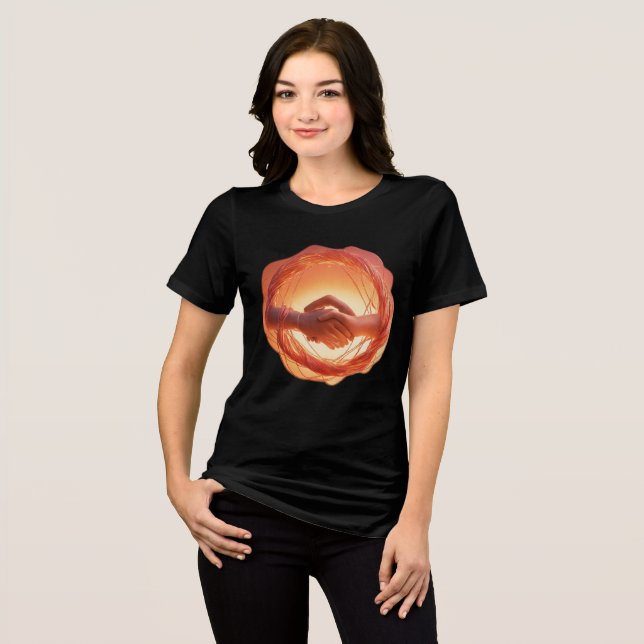 Strength in Unity - Clasped Hands T-Shirt Design" Tri-Blend Shirt (Front Full)