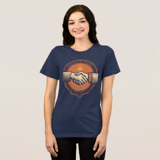 Strength in Unity - Clasped Hands T-Shirt Design Tri-Blend Shirt