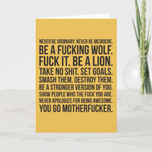 Strength Motivation - Never Be Ordinary Shirt Card