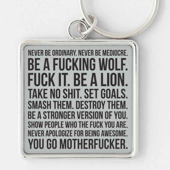 Strength Motivation - Never Be Ordinary Shirt Keychain (Front)