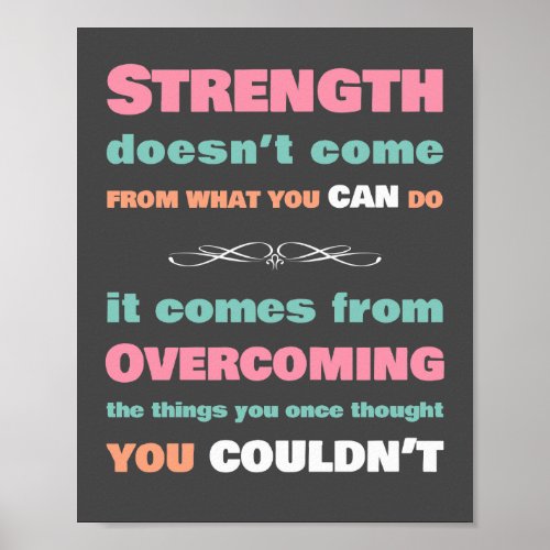 Strength Motivational Quote Poster