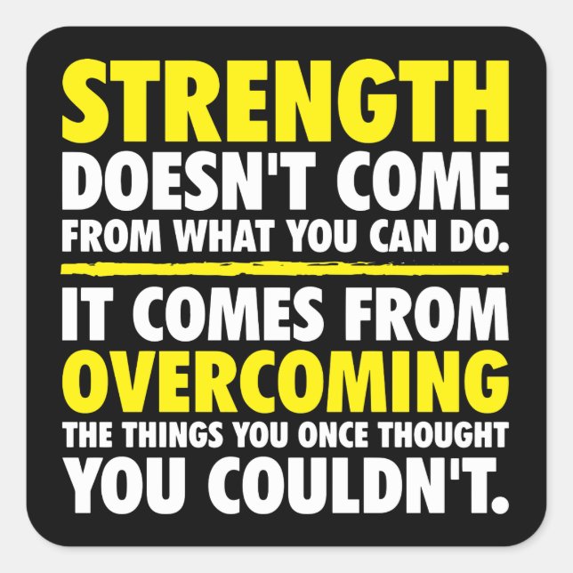 Strength - Motivational Square Sticker (Front)