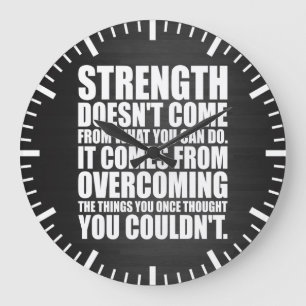 Strength - Motivational Words Large Clock