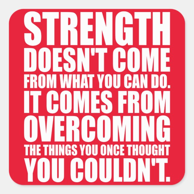 Strength - Motivational Words Square Sticker (Front)