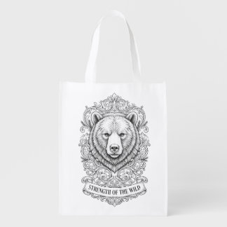 Strength of the Wild Vintage Bear Reusable Grocery Bag