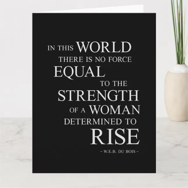 Strength Of Woman Inspirational Motivational Quote Card (Front)
